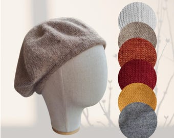 Alpaca wool Scottish slouchy beret tam