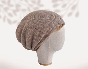 Pure alpaca beanie Chemo hair loss Cap Knit Winter Headwear Gift