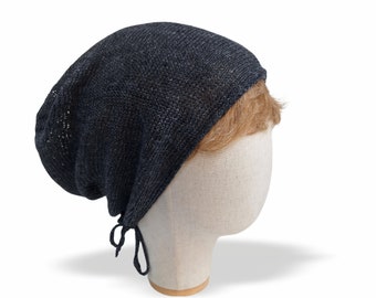 Bonnets d'été pour femmes en lin Bonnet ample en tricot gris anthracite pour homme