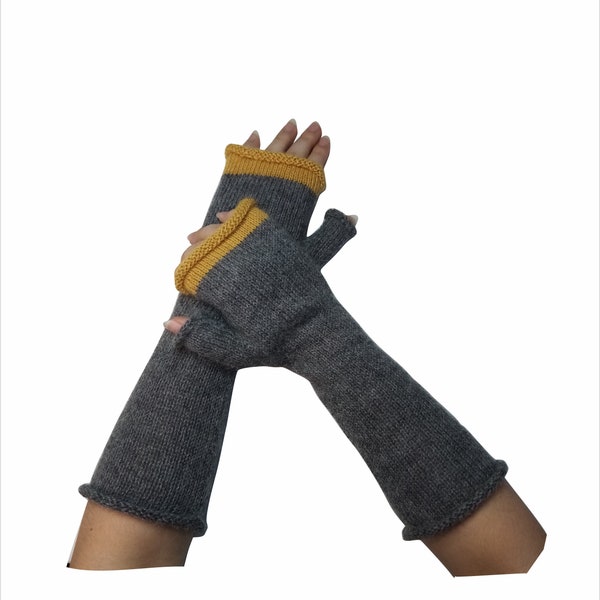 Fingerless gloves women Alpaca arm warmers Fingerless mittens