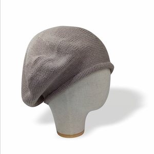 Summer hat women Beige cotton summer beret