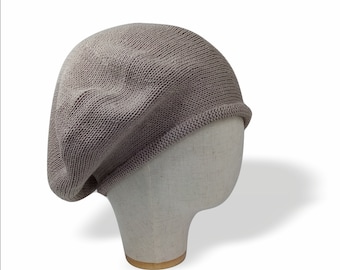 Chapeau d'été femme Béret d'été en coton beige