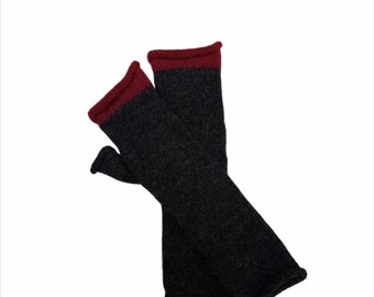 Alpaca arm warmers Fingerless mittens for women men