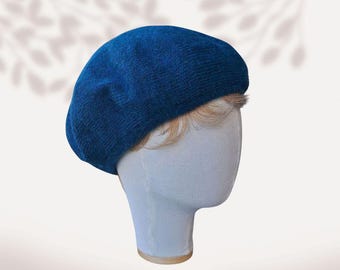 Alpaca wool big head mens beret Extra large scottish tam Cozy winter hat