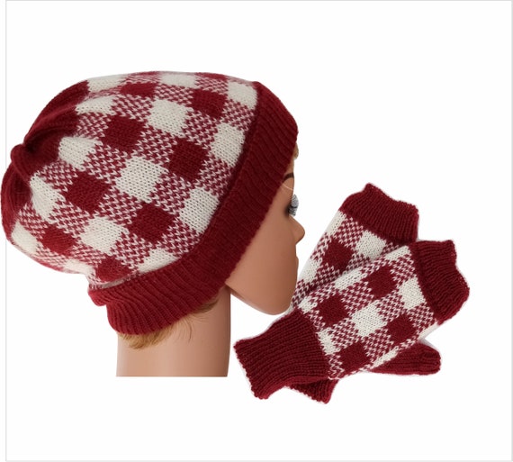Buffalo Plaid Hat Beanie Knit Hat and 