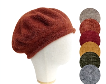 Béret pour homme Chapeaux d'hiver pour grosse tête Béret écossais Marron cuivre