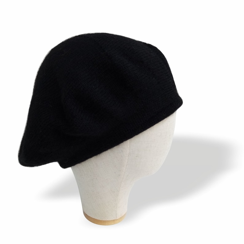 Béret pour homme Béret en laine d'alpaga à grosse tête pour homme Noir