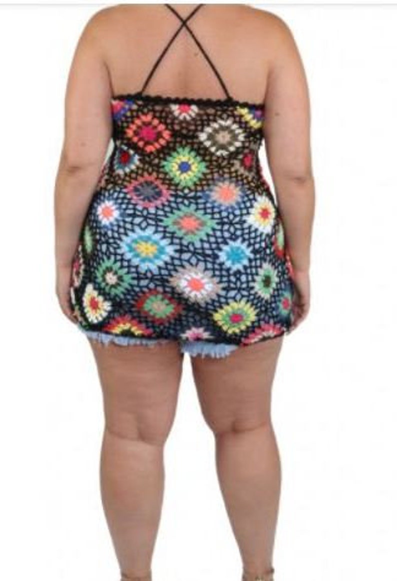 XL L M Crochet halter top granny pattern Beach cover up sizes S
