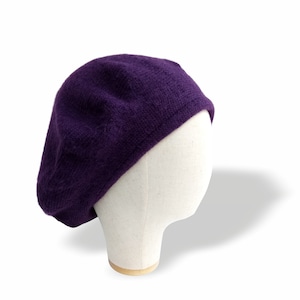 Béret pour homme Béret en laine d'alpaga à grosse tête pour homme Violet