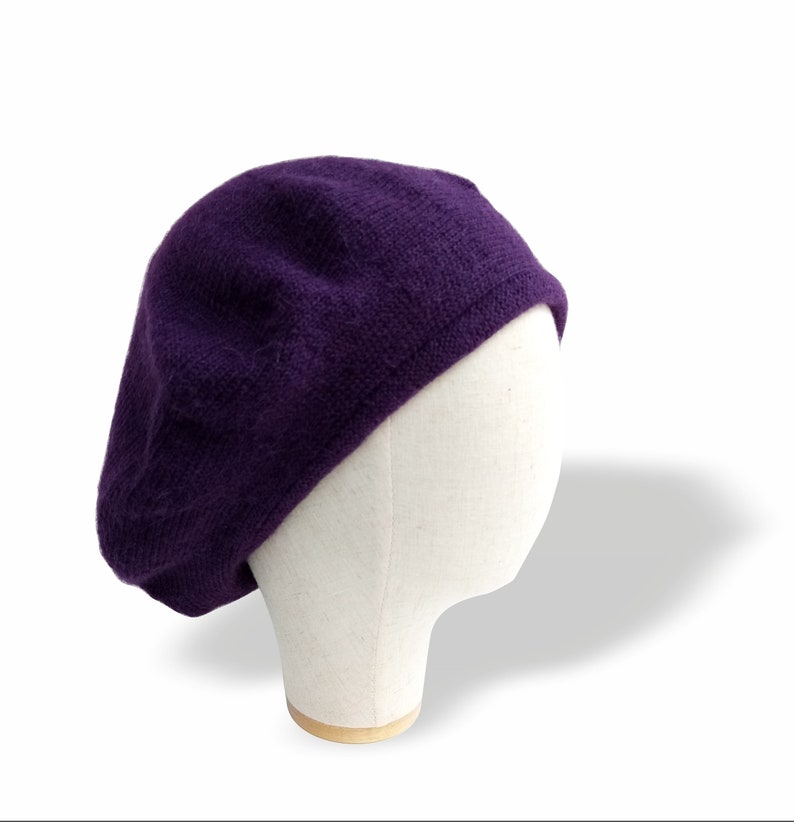 Béret pour homme Béret en laine d'alpaga à grosse tête pour homme Violet