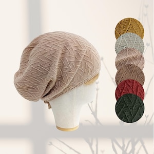 Lightweight knit hat  Cotton summer beanies for women