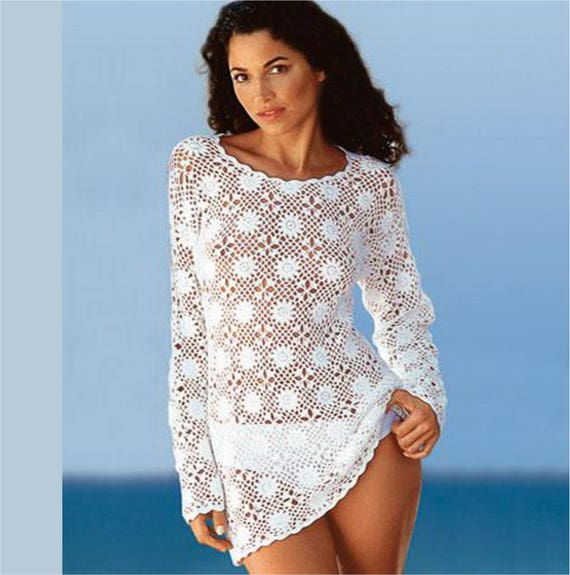 Sexy beach dress  pattern  Plus  size  crochet  wedding  pattern  