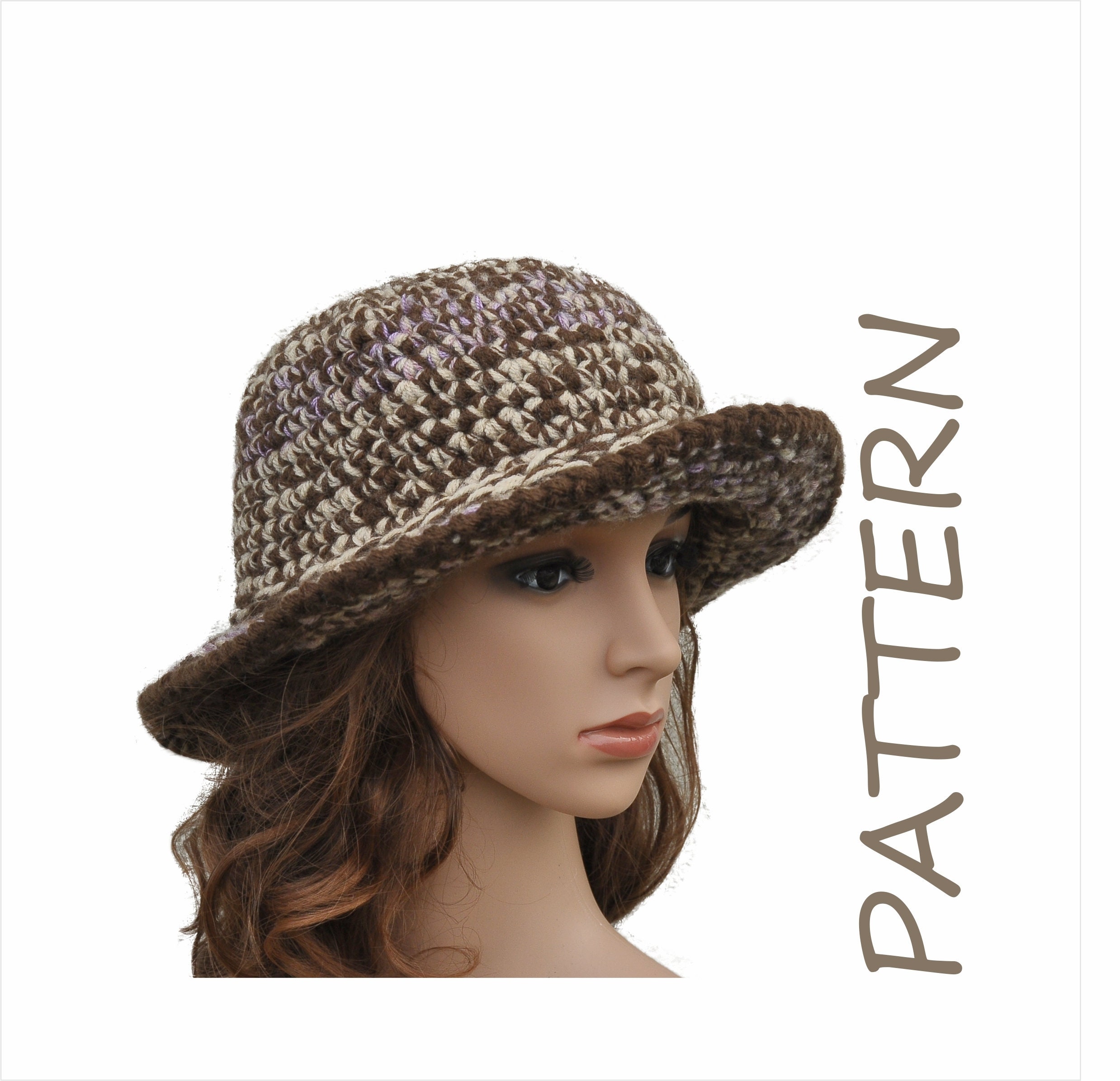 Bucket Hat Pattern Marled Chunky Knit 