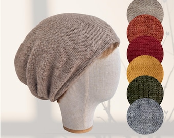 Pure alpaca beanie Chemo hair loss Cap Knit Winter Headwear Gift