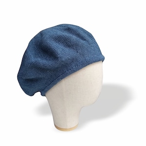 Grey cotton summer beret for men, Outlander tam Niebieski