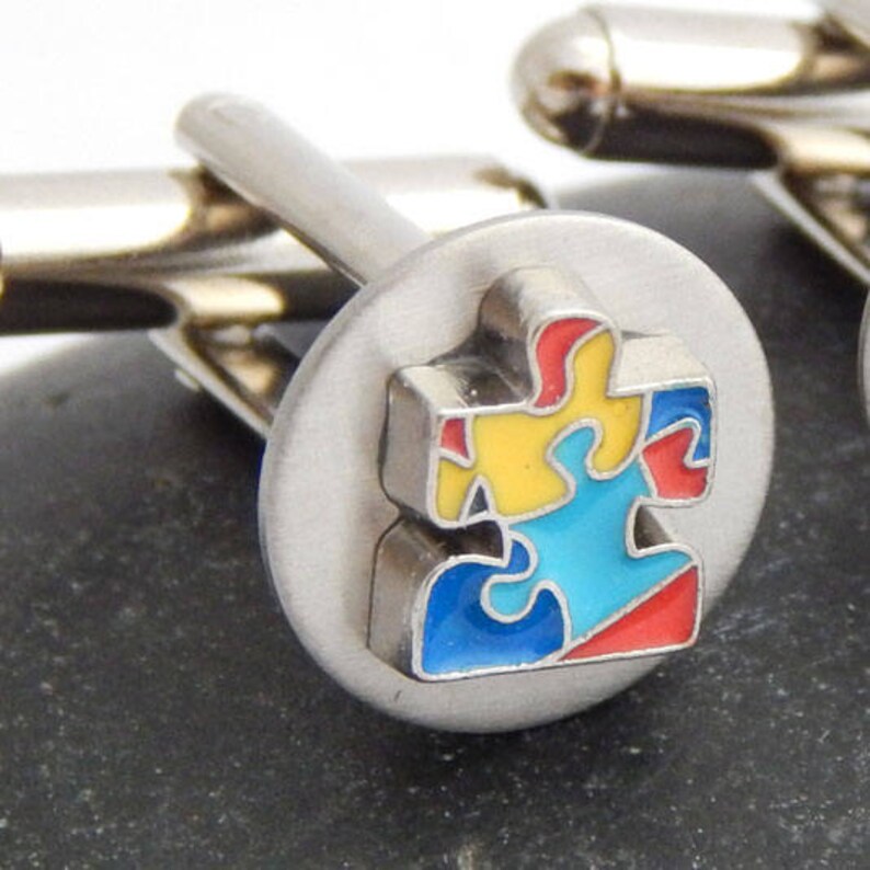 Autism Cuff Links Puzzle Piece Autism Cufflinks Christmas Father/'s Day