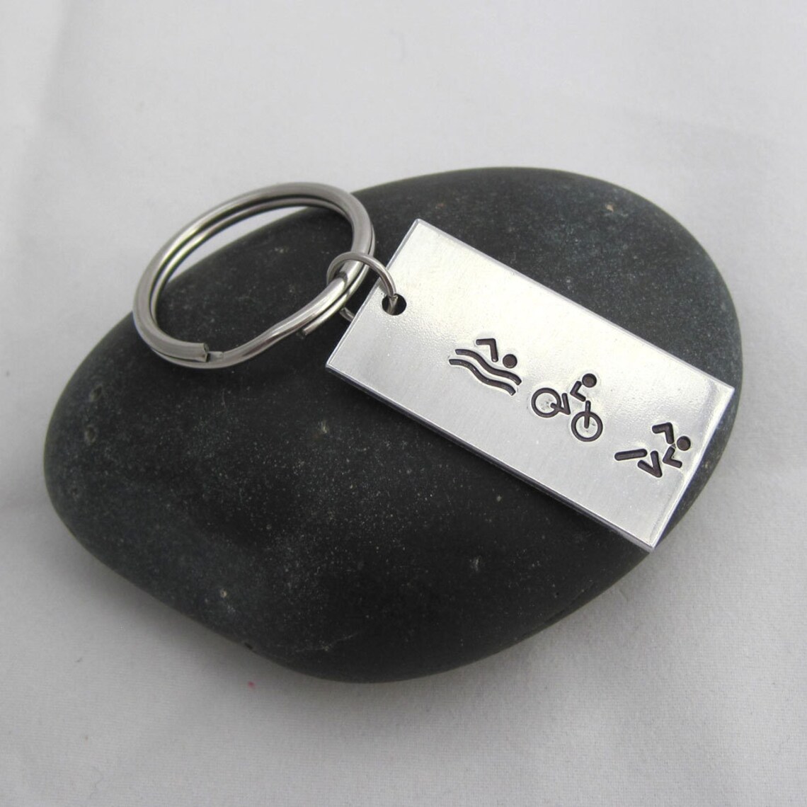 Triathlon Key Chain Swim Bike Run Keychain Personalized Etsy