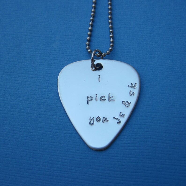 Custom Guitar Pick Necklace Personalized Guitar Pick Music Etsy