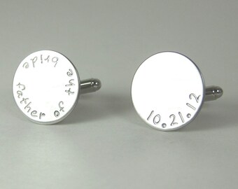 Father of the Bride Cuff Links - Wedding Gift Groom Anniversary Gift Personalized Cuff Links Custom Cufflinks