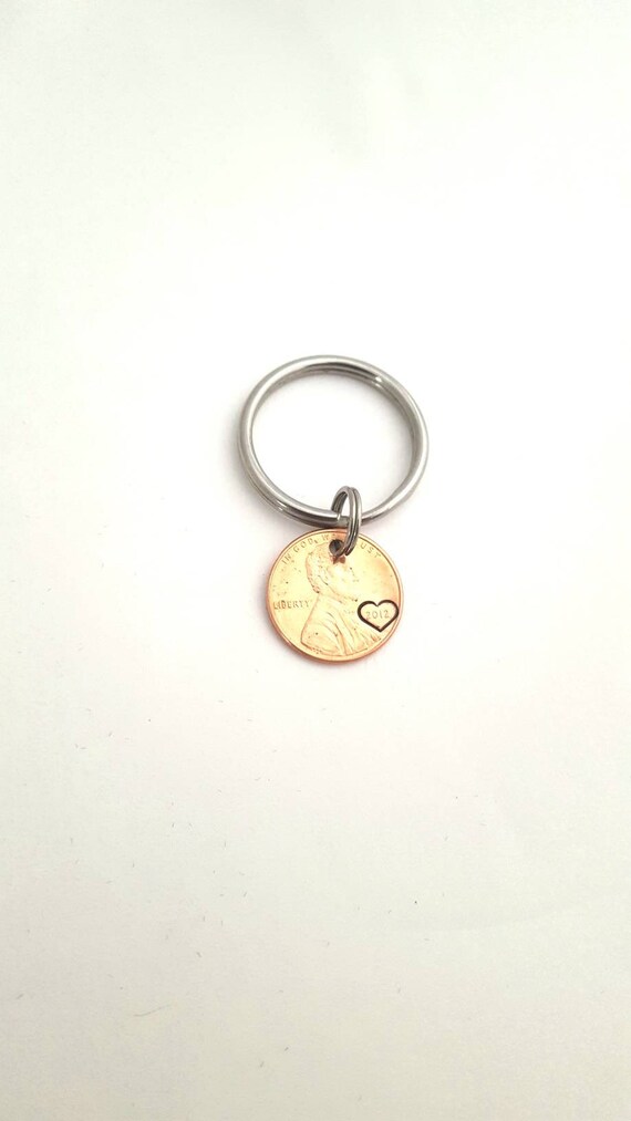 Pair of KeyChains for 7th Copper Wedding Anniversary 2012 Pennies Inc Gift bag