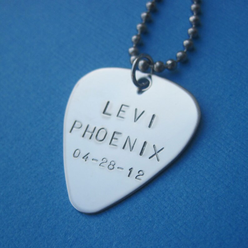 Custom Guitar Pick Necklace Personalized Guitar Pick Music Etsy