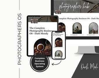 The Complete Photography Operating System | Notion Template | Photographer's Workflow, Social & Client Management | Dark Mode | AU