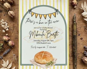 There's a Bun in the Oven! Baby Shower Invitation Template