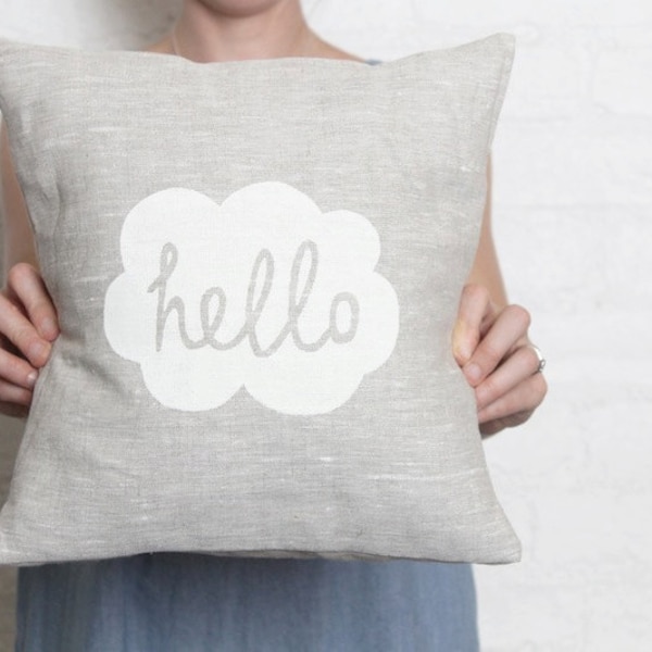 Hello Cushion Cover - White LAST BATCH!