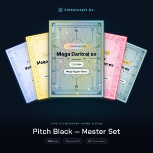Pokemon Pitch Black Master Set Binder | Printed, Precision-Cut, Installed | Type-Coded Collector Binder with Placeholders