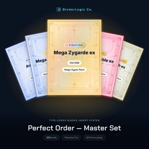 Pokemon Perfect Order Master Set Binder | Printed, Precision-Cut, Installed | Type-Coded Collector Binder with Placeholders