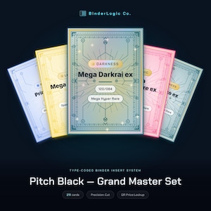 Pokemon Pitch Black Grand Master Set Binder Insert Pages | Digital PDF Download | Type-Coded Collector Set