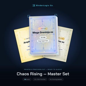 Pokemon Chaos Rising Master Set Binder Insert Cards | Printed & Precision-Cut | Type-Coded Collector Placeholders