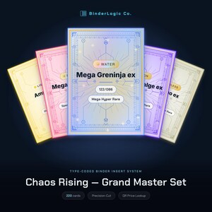 Páginas insertables para carpeta del set de Gran Maestro de Pokémon Chaos Rising / Descarga digital en PDF / Set de coleccionista con código de tipo