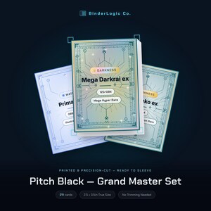 Pokemon Pitch Black Grand Master Set Binder Insert Cards | Printed & Precision-Cut | Type-Coded Collector Placeholders