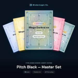 Pokemon Pitch Black Master Set Binder Insert Pages | Digital PDF Download | Type-Coded Collector Set