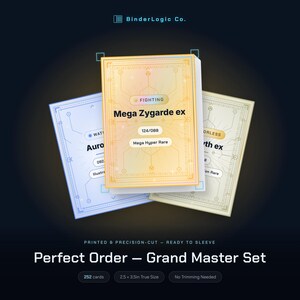 Pokemon Perfect Order Grand Master Set Binder Insert Cards | Printed & Precision-Cut | Type-Coded Collector Placeholders
