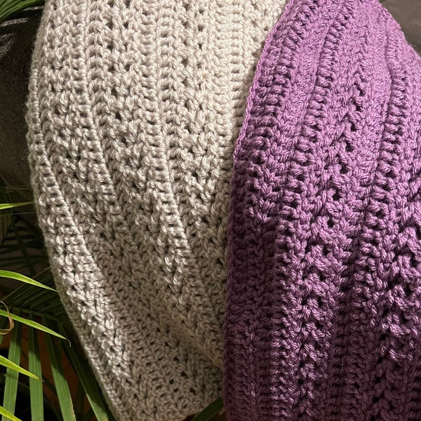 Crochet Throw Blanket PATTERN, Easy Afghan (PDF Pattern)