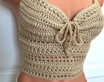 Crochet PATTERN instant download / Crochet crop top Back to Miami