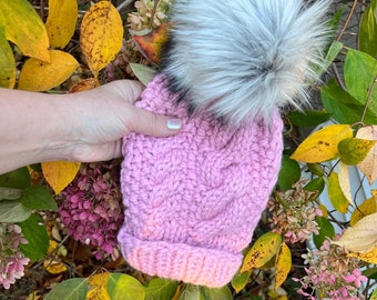 Knit Cable Beanie Pattern - Adult/Teen Hat (PDF Pattern)