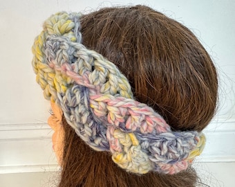 Crochet Braided Chunky Headband Pattern, Ear Warmer (PDF Download)