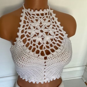 Crochet PATTERN-Katrina crochet pattern-Women crochet pattern-Crop top pattern-Beach cover-up-Festival top-Boho lace top