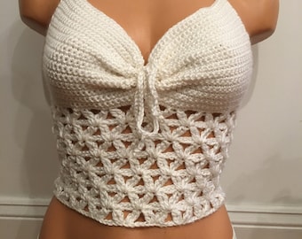 Crochet PATTERN instant download / Crochet crop top Summer for the Flowers