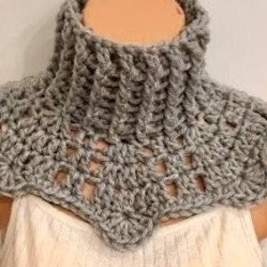 Crochet PATTERN, Scarf Neck Warmer, Digital Download, Ribbed Cowl Pattern Neck Warmer