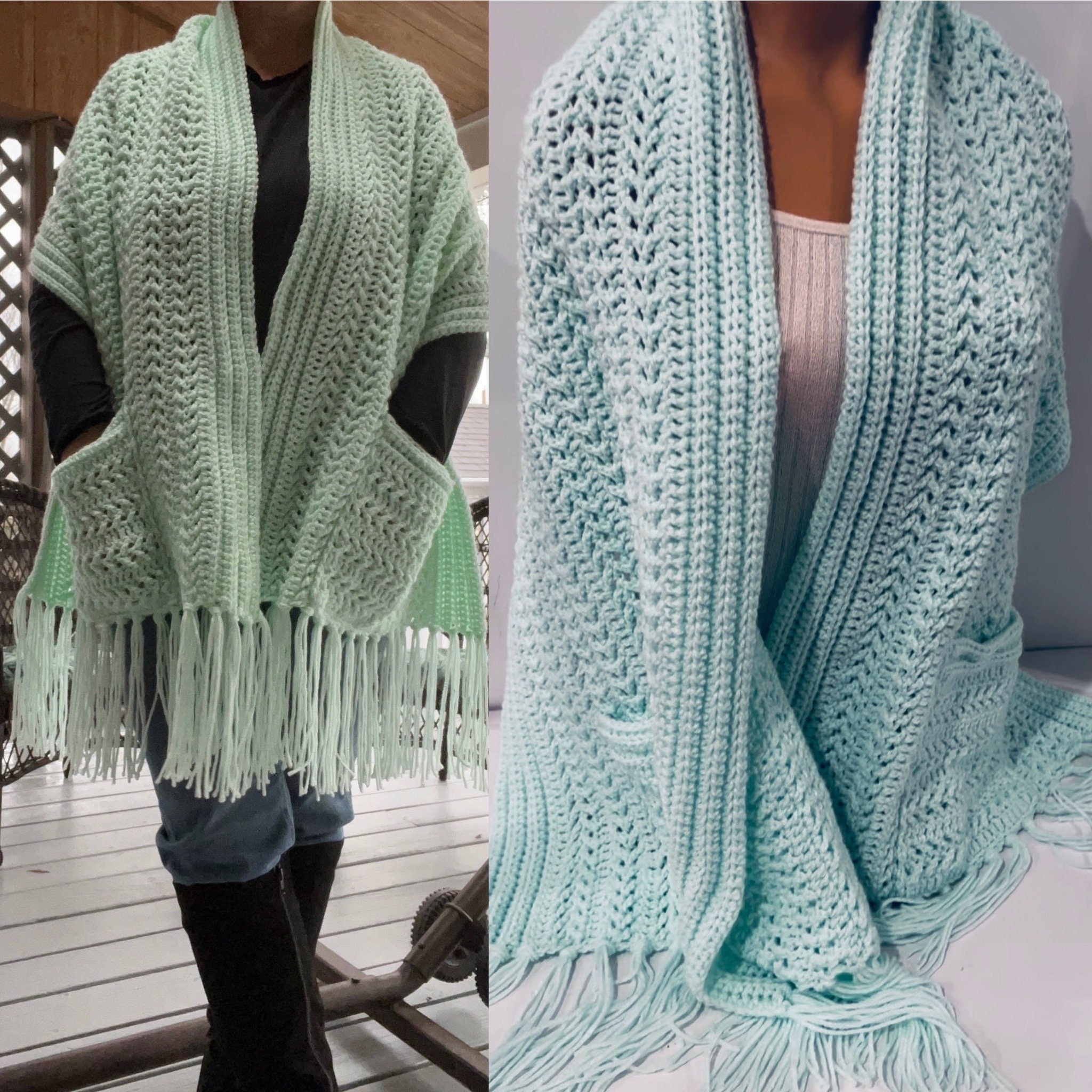 Pocket Wrap Pattern Boho Crochet Shawl With Pockets Free Pattern