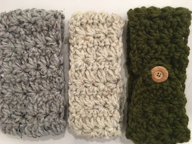 Winter Headband With Button Closure Women Teen Girl Headband Etsy