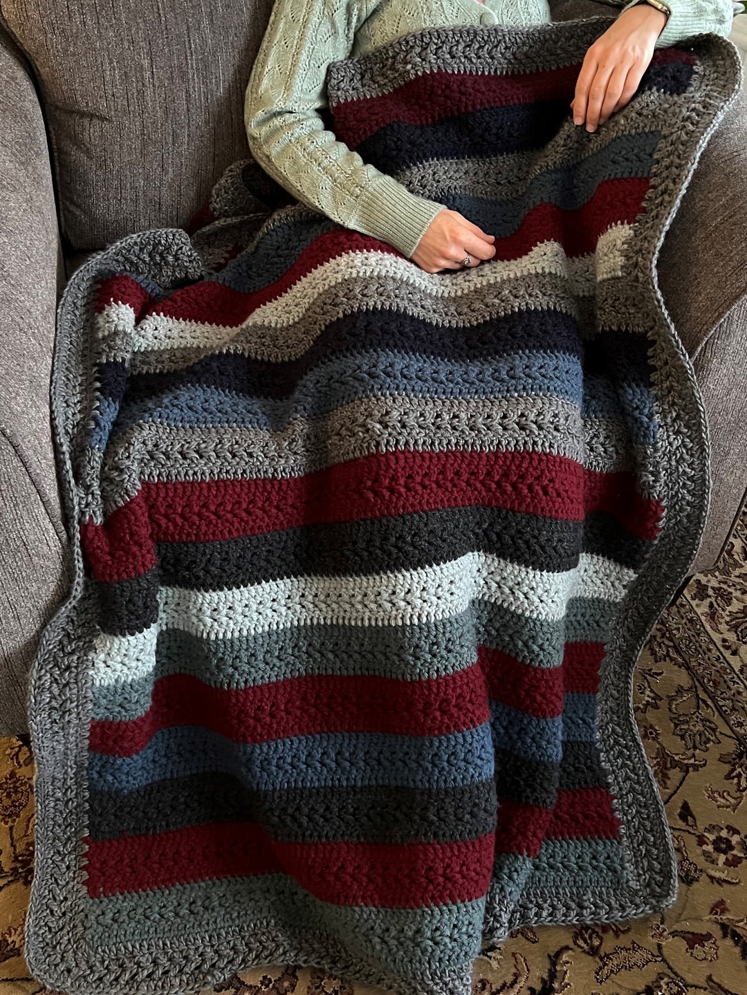 Nature Inspired Crochet Chunky Throw PATTERN Instant Download Throw