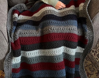 Chunky Crochet Throw Pattern, Nature Inspired Blanket (PDF Pattern)