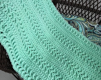 Schema per coperta spessa all'uncinetto color menta (download immediato)