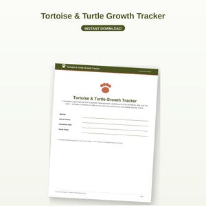 Planilha para Rastreamento de Tartarugas e Cágados (PDF para Imprimir) | Registro de Crescimento, Cronograma de UVB e Diário de Visitas ao Veterinário