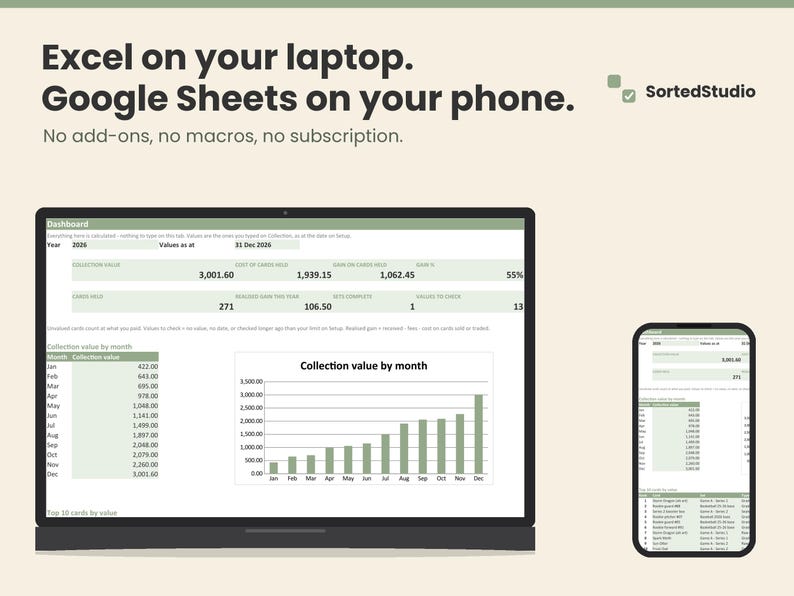 Digitizing Tracking Sheet Trading Card Tracker Spreadsheet, Sports Card & TCG Collection Value ...